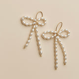Sweetpea Pearl Bow Hooks