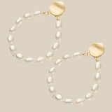 Freya Pearl Hoop Stud