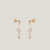 Lillie Flower Pearl Earrings