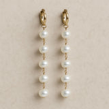 Lacey Pearl Drop Hoops