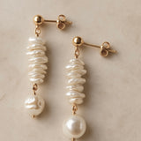 Peony Keshi Pearl Drop Earrings