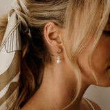 Jessie Pearl Drop Hoops