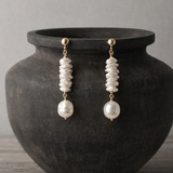 Peony Keshi Pearl Drop Earrings