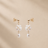 Lillie Flower Pearl Earrings