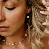 Petal Flower Pearl Earrings