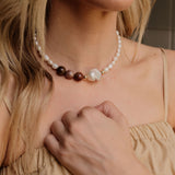 Sheila Pearl X Stone Necklace