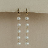 Lacey Pearl Drop Hoops