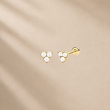 August Tri Pearl Flat Back Stud