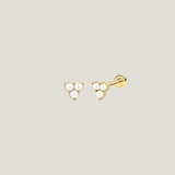 August Tri Pearl Flat Back Stud