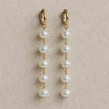 Lacey Pearl Drop Hoops