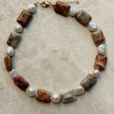 Louisa Pearl X Stone Necklace