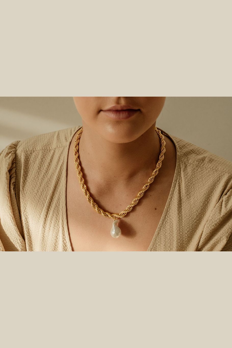 Pearl gold store plated necklace