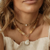 Eva Pearl X Stone Necklace