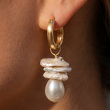 Regina Petal Pearl Hoops