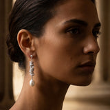 Peony Keshi Pearl Drop Earrings